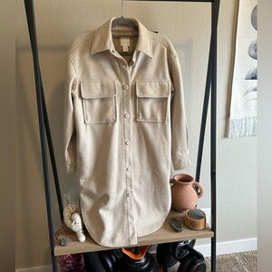 H&M Oatmeal Longline Shacket